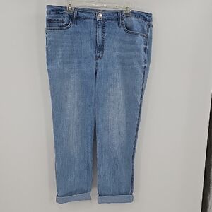 Seven7 Weekend Easy Fit Boyfriend Light Denim Distressed Jeans Size 18